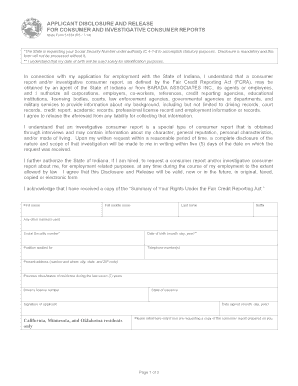 Indiana Employment Background Check Authorization