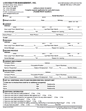 California Rental Application Form