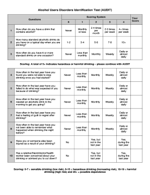 Alcohol Use Disorders Identification Test (AUDIT)