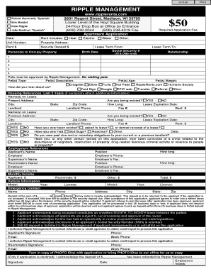 Apartment Application Form