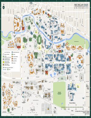 Fillable Online MSU Main Campus Map. Map of Michigan State University ...