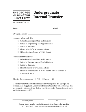 Internal Transfer Request Form