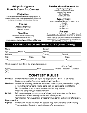 Make It Yours Art Contest Entry Form