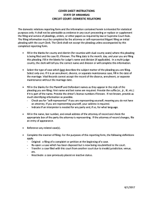 Arkansas Domestic Relations Reporting Form