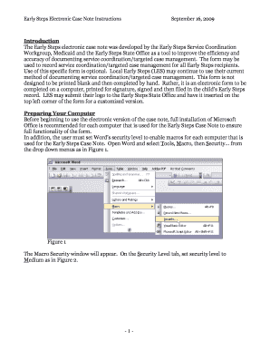 Early Steps Electronic Case Note