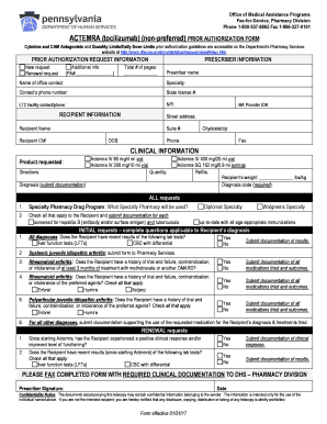 Actemra Prior Authorization Form