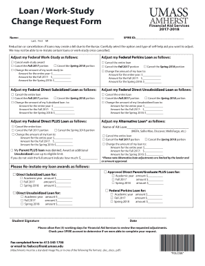 Loan Work-Study Change Request Form