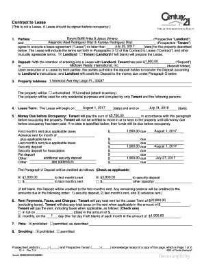 Florida Contract to Lease