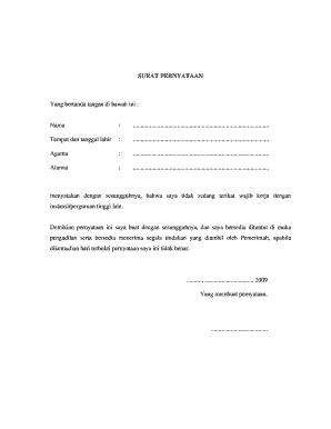 Statement of Employment Status