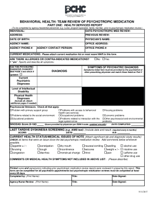 Behavioral Health Psychotropic Medication Review Form