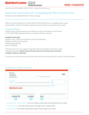 HELOC Wire Transfer Authorization Form