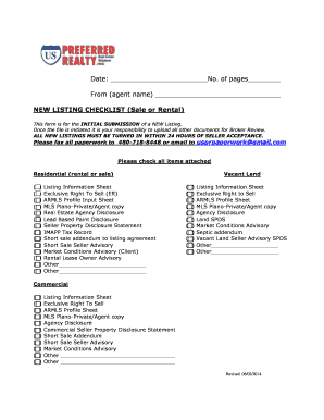 New Listing Checklist