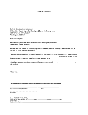 Fillable Online Fillable Landlord Affidavit Template Fax Email Print ...