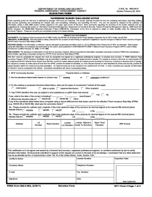 FEMA Elevation Form MT-1
