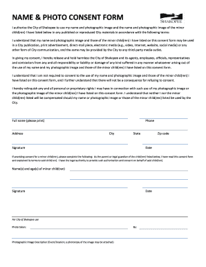Name and Photo Consent Form