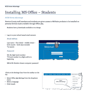 NCSS Home Advantage MS Office Installation Guide