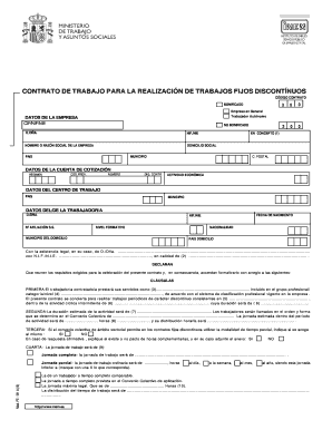 Contrato de Trabajo para la Realización de Trabajos Fijos Discontinuos