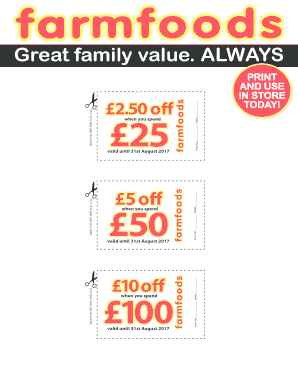 Fillable Online 5 off Great family value. ALWAYS 10 off - Farmfoods Fax ...