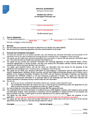Mortgage Brokerage Service Agreement