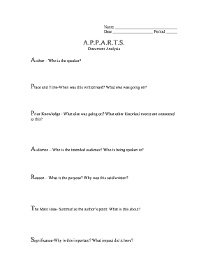 Document Analysis Worksheet