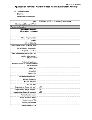 Niwano Peace Foundation Grant - Fill Online, Printable, Fillable 