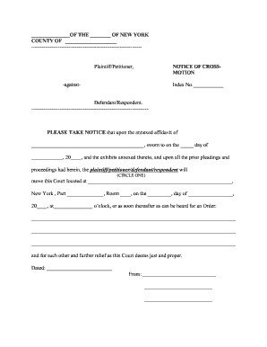 New York Notice of Cross-Motion