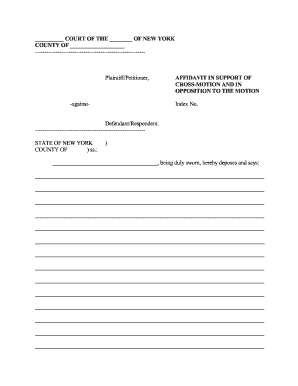 Affidavit in Support of Cross-Motion