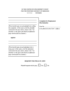 Complaint for Employment Discrimination