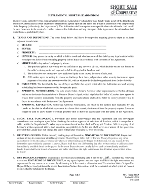 Supplemental Short Sale Addendum