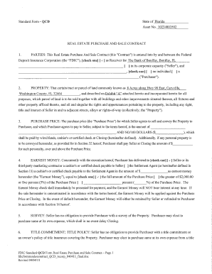 FDIC Real Estate Purchase and Sale Contract