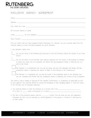 Exclusive Agency Lease Agreement