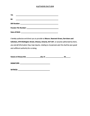 Pension Information Authorization