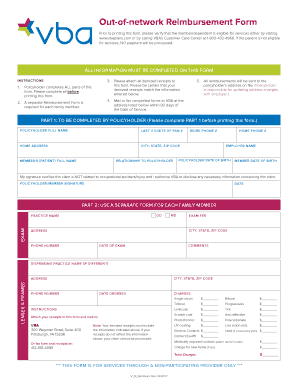 Out-of-Network Reimbursement Form