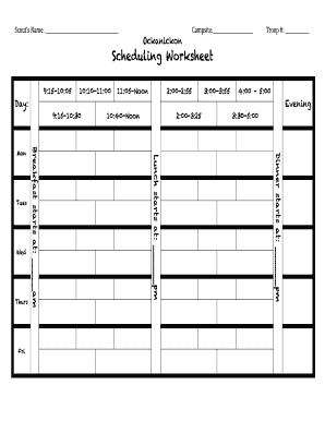 Scout Scheduling Worksheet