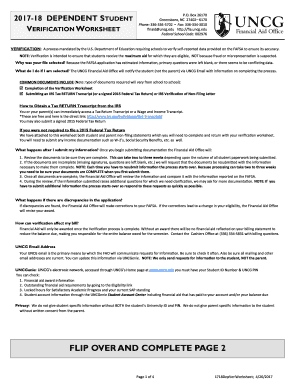 2017-18 Verification Worksheet