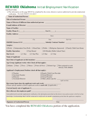REWARD Oklahoma Salary Supplement Program Application