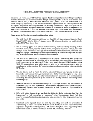 Minimum Advertised Price Policy Agreement