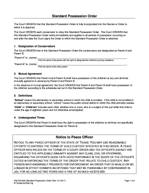 Texas Standard Possession Order