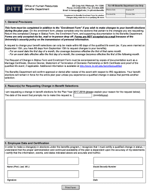 Benefits Enrollment Change Form