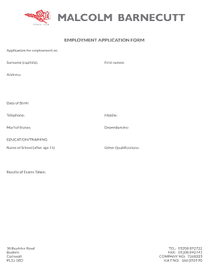Employment Application Form
