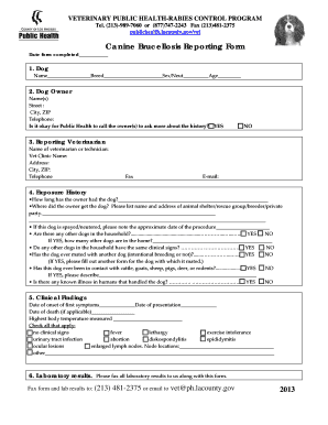 Fillable Online VETERINARY PUBLIC HEALTH-RABIES CONTROL PROGRAM Fax ...