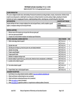 Farm ledger template - Payroll Procedures - Missouri Department of Elementary and ... - dese mo