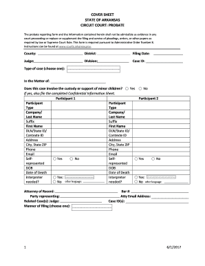 Arkansas Probate Reporting Form