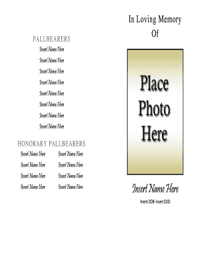 Funeral Memorial Program Template