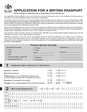 British Passport Application Form