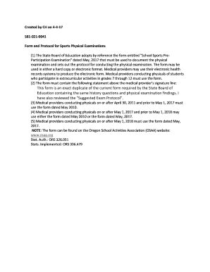 School Sports Pre-Participation Examination Form