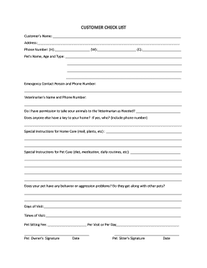 Pet Sitting Service Agreement