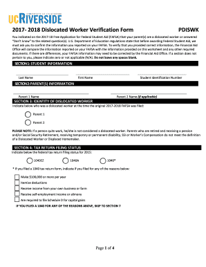 Dislocated Worker Verification Form PDISWK