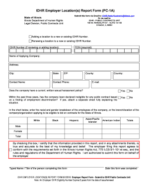 Illinois Employer Location Report Form (PC-1A)