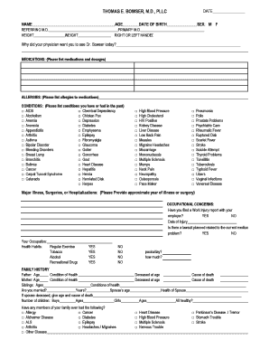 Medical History Form